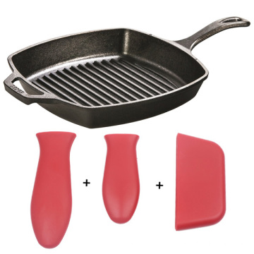 hot sell cast iron pan with silicone handle holder